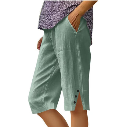 🌸 Effortless Style & Comfort: Get Ready For Spring With Women's Casual Solid Color Pocket Capri Pants🌿