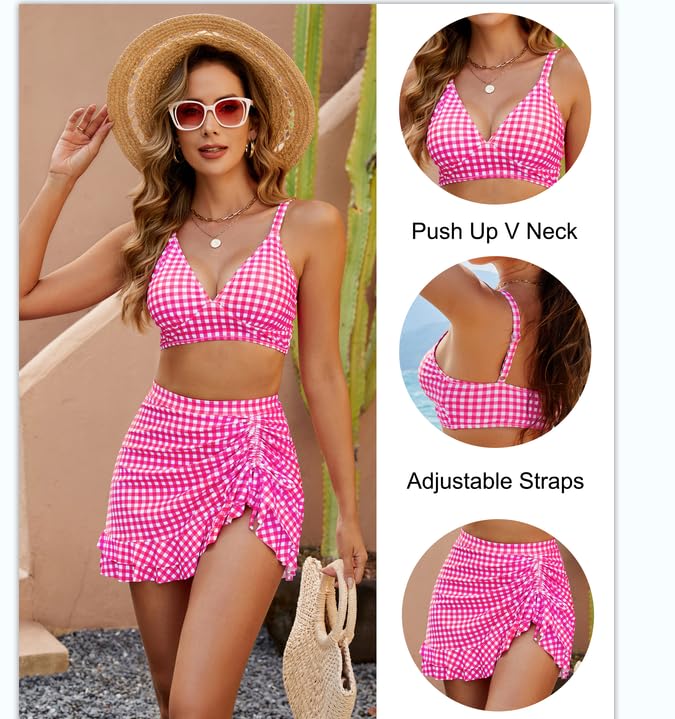 🔥LAST WEEK SALE 50% OFF💥Gingham High Waisted Tummy Control Bikini Sets👙