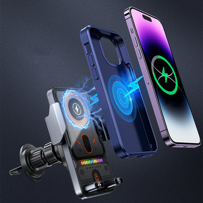 🔥HOT SALE 53% OFF🎁⚡Over 50K Sold! 📱Smart 2-in-1 Car Rotating Mobile Phone Holder & Wireless Charger⚡