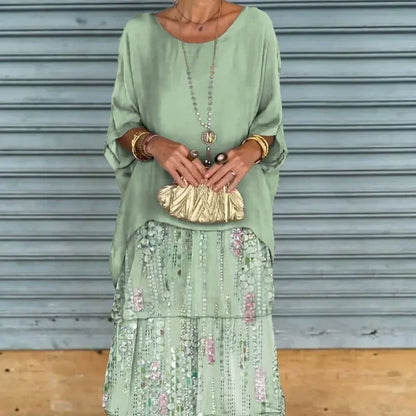 💐Elegant Round Neck Mesh Floral Layered Dress🔥✨Exuding Elegance And Charm