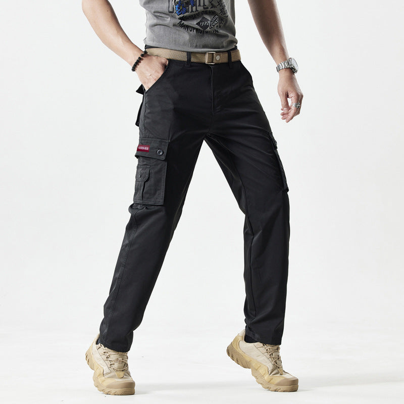 Men's straight-leg pants with pockets