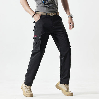 Men's straight-leg pants with pockets
