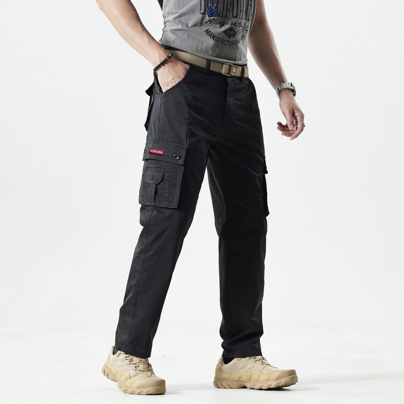 Men's straight-leg pants with pockets
