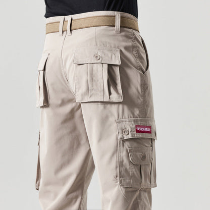 Men's straight-leg pants with pockets