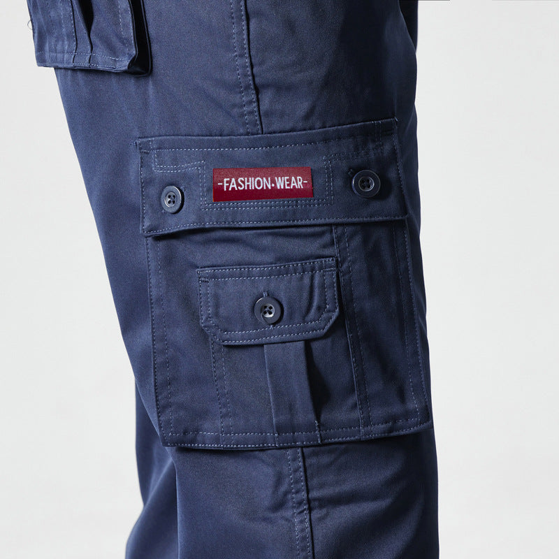 Men's straight-leg pants with pockets