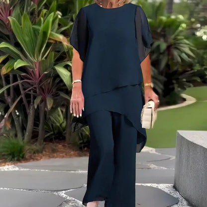 🎁New arrival 52% OFF💥Charming Irregular Top & Wide Leg Pants Set