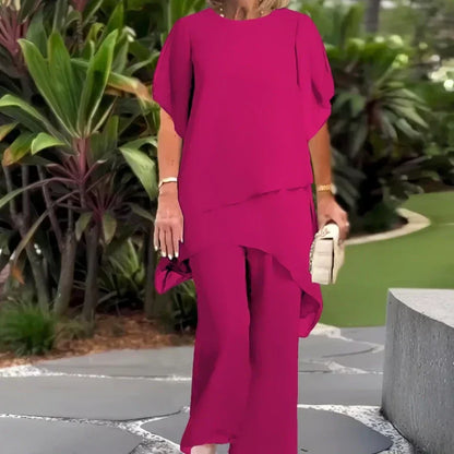 🎁New arrival 52% OFF💥Charming Irregular Top & Wide Leg Pants Set