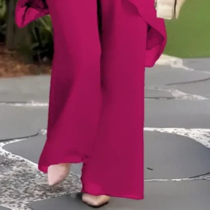 🎁New arrival 52% OFF💥Charming Irregular Top & Wide Leg Pants Set