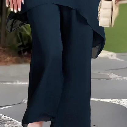 🎁New arrival 52% OFF💥Charming Irregular Top & Wide Leg Pants Set