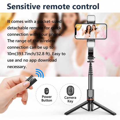 📸Ultimate Foldable Selfie Stick Tripod  – Perfect Shots Every Time!
