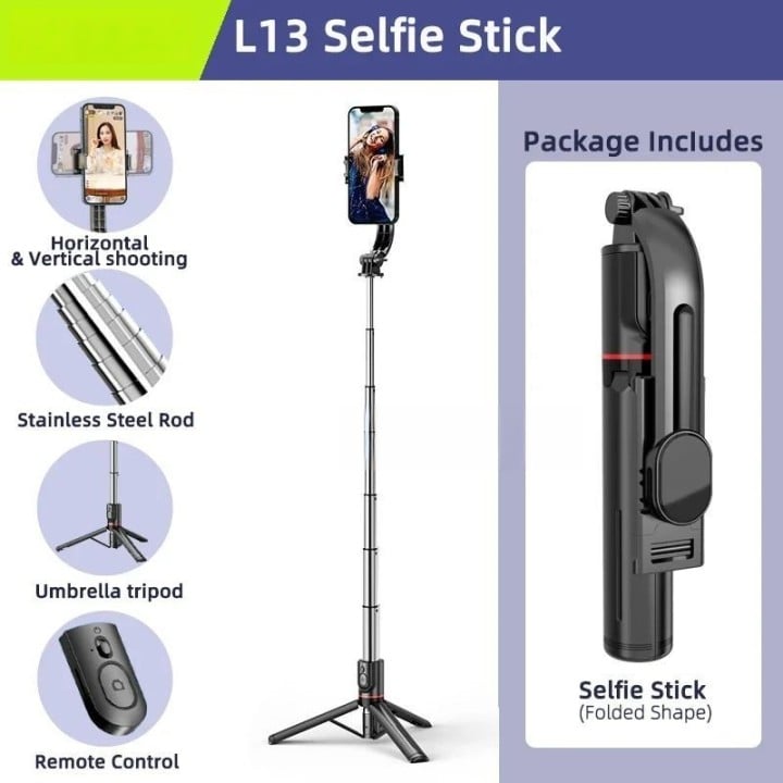 📸Ultimate Foldable Selfie Stick Tripod  – Perfect Shots Every Time!