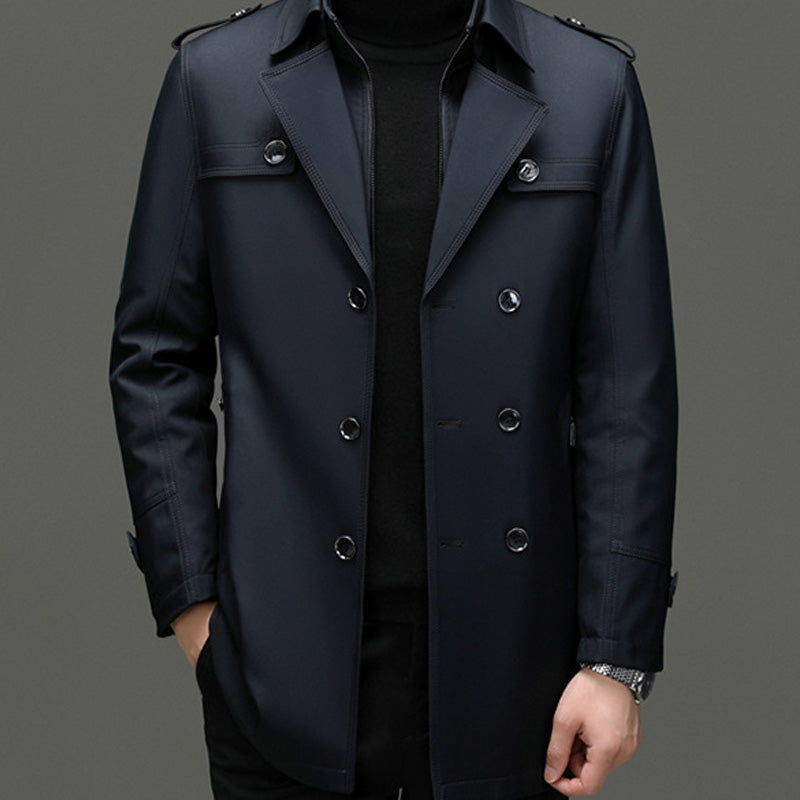 🔥59% discount🔥Men's Medium-Length Trench Coat with Detachable Inner🔥 Free Delivery