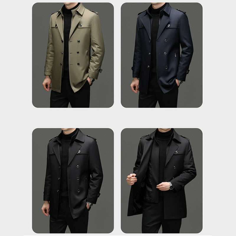 🔥59% discount🔥Men's Medium-Length Trench Coat with Detachable Inner🔥 Free Delivery