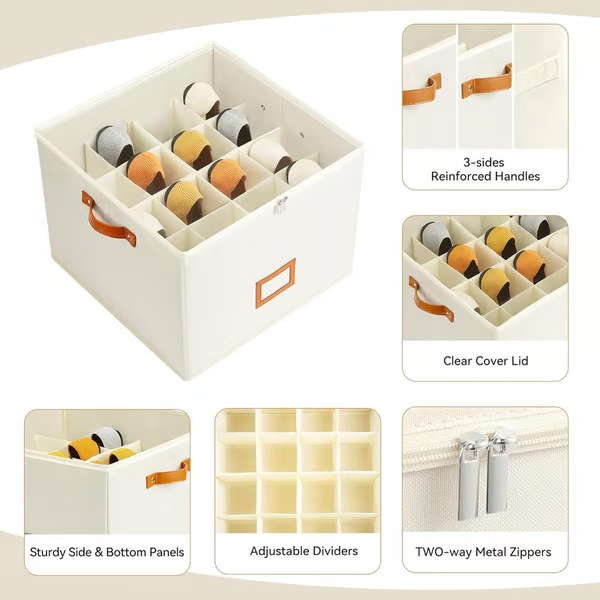 💥Fabric Shoe Organizer, Storage Box 👟Say Goodbye To Shoe Chaos 🚪