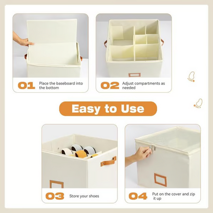 💥Fabric Shoe Organizer, Storage Box 👟Say Goodbye To Shoe Chaos 🚪