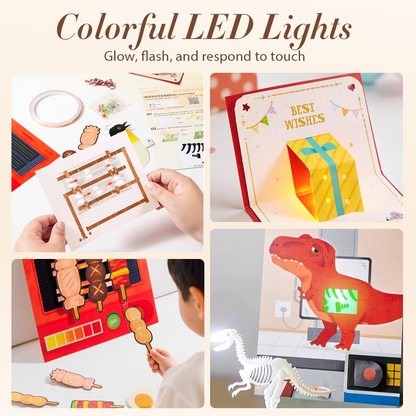 🎁Xmas Sale 50% OFF✨【Beginner Circuit Kit for Kids】✨ -16 Fun Games with Interactive Lights, STEM Kit for Ages 3-6!👼