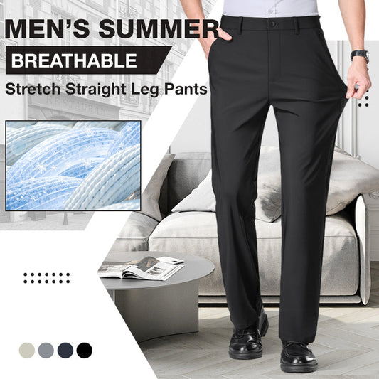 ❄️Stay Cool & Stylish 👖Men's Summer Breathable Stretch Straight Leg Pants