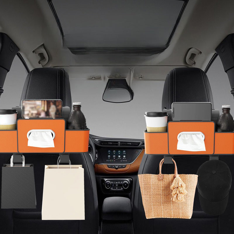 🛣️Car Multi-Function Backrest Storage – Large Capacity for Road Trips, Keeps Car Tidy