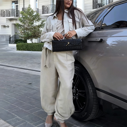 🔥New Hot Selling❤️‍🔥Women's Lapel Jacket & Pants Set