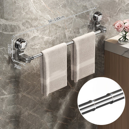 🛁 50% RABATT FÜR KURZE ZEIT! ✨ Verstellbare Handtuchstange mit Saugnäpfen – Bohrerlose Installation & Rostfreies Design für die Badorganisation 🧻🔩