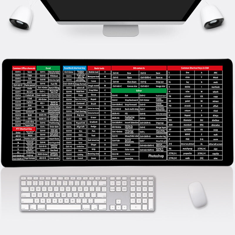⌨️ 50% OFF NOW! 🖱️ Quick Key Super Large Anti-Slip Keyboard Pad – Office Software Shortcuts Pattern, Non-Slip Base & Ideal for Productivity 🚀