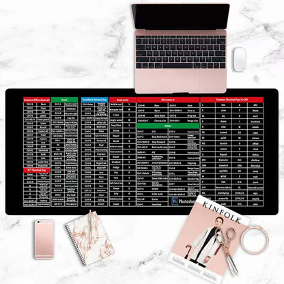 ⌨️ 50% OFF NOW! 🖱️ Quick Key Super Large Anti-Slip Keyboard Pad – Office Software Shortcuts Pattern, Non-Slip Base & Ideal for Productivity 🚀