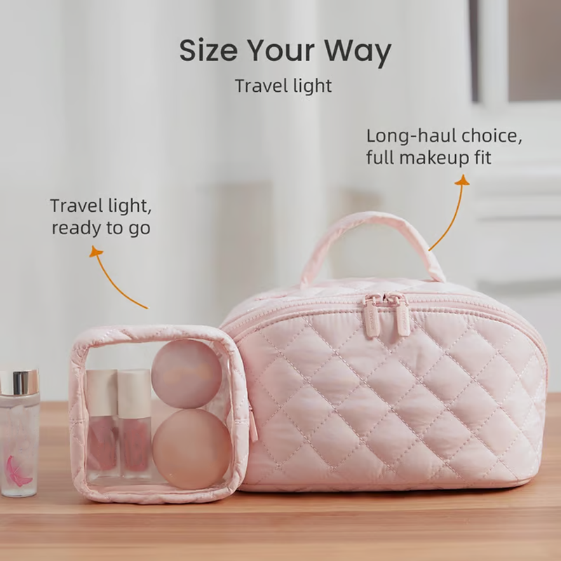 💜LAST DAY PROMOTION - 50%OFF💜Large Capacity Portable Makeup Bag with Handle