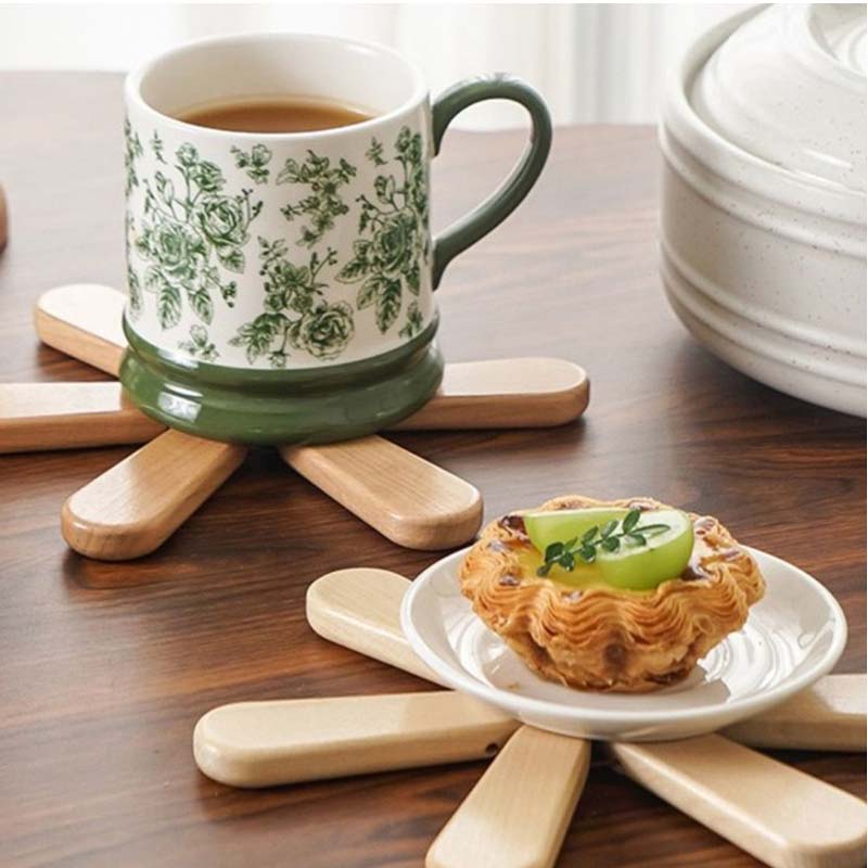 🔥2025 Hot Sale🔥Wooden Tree-Shaped Trivet with Star or Apple