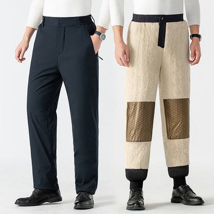 ✨ Men’s Cozy Fleece-Lined Thermal Pants with Graphene Knee Pads — Warm, Lightweight & Weather-Resistant