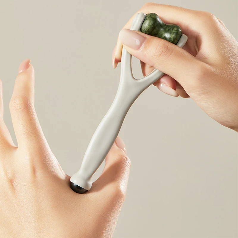 💥Bestseller 50 % reduziert – Massageset aus Naturstein: Schabebrett, Fingerklemmen und eiförmiges Massagegerät