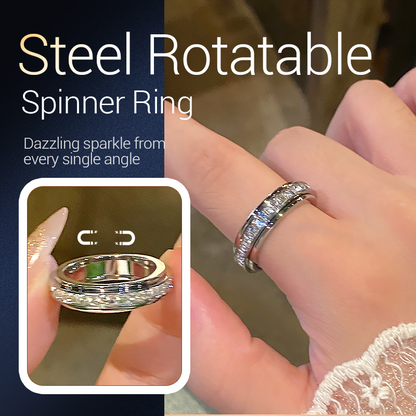 ⏳Weihnachts-Zeitlich-Begrenztes-Special⏰Rotierender Spinner-Ring aus Titanstahl mit Zirkonia