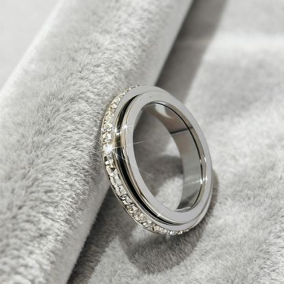 ⏳Weihnachts-Zeitlich-Begrenztes-Special⏰Rotierender Spinner-Ring aus Titanstahl mit Zirkonia