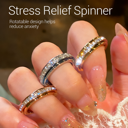 ⏳Weihnachts-Zeitlich-Begrenztes-Special⏰Rotierender Spinner-Ring aus Titanstahl mit Zirkonia