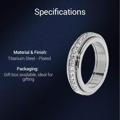 ⏳Weihnachts-Zeitlich-Begrenztes-Special⏰Rotierender Spinner-Ring aus Titanstahl mit Zirkonia