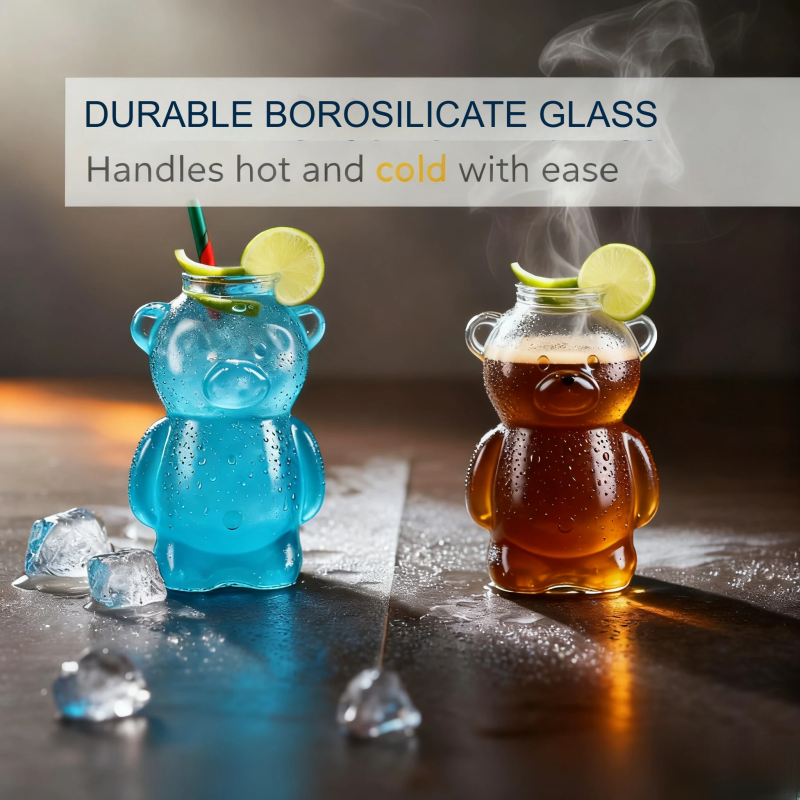✨LAST DAY PROMOTION Adorable Clear Bear Glass Cup
