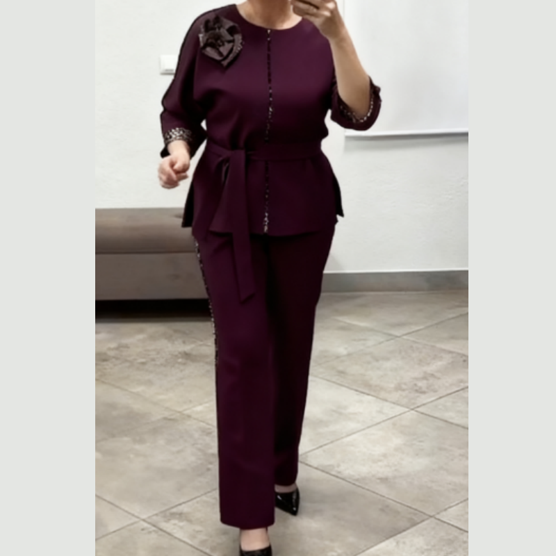✨ Elegant Leopard-Trim 2-Piece Set | Limited-Time Half-Price Deal!
