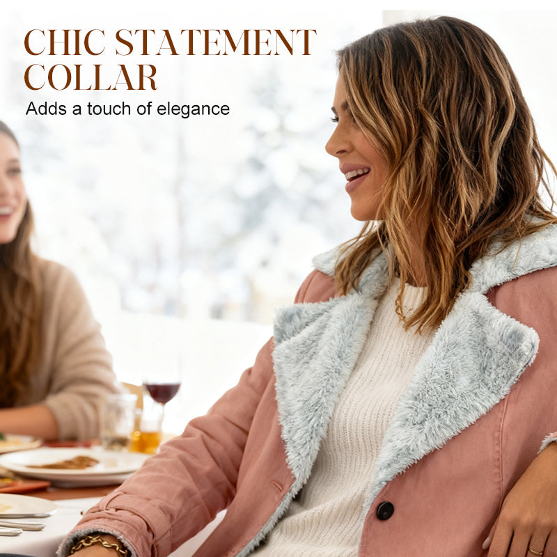 Women's Chic Warm Jacket with Lapel Collar
