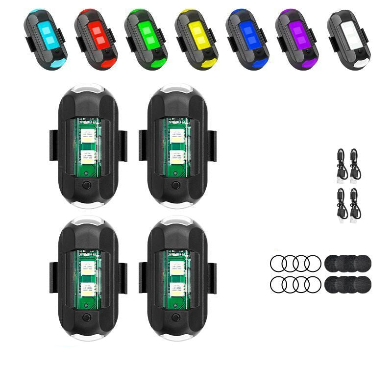 🔦 Wireless Rechargeable Vibration-Sensing Strobe Light — 7-Colour LED Safety Beacon for Cars, Bikes, Motorbikes & Outdoor Use 🚴‍♂️🚗✨