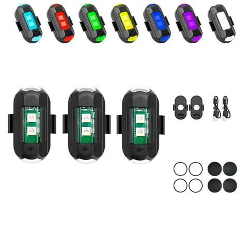 🔦 Wireless Rechargeable Vibration-Sensing Strobe Light — 7-Colour LED Safety Beacon for Cars, Bikes, Motorbikes & Outdoor Use 🚴‍♂️🚗✨