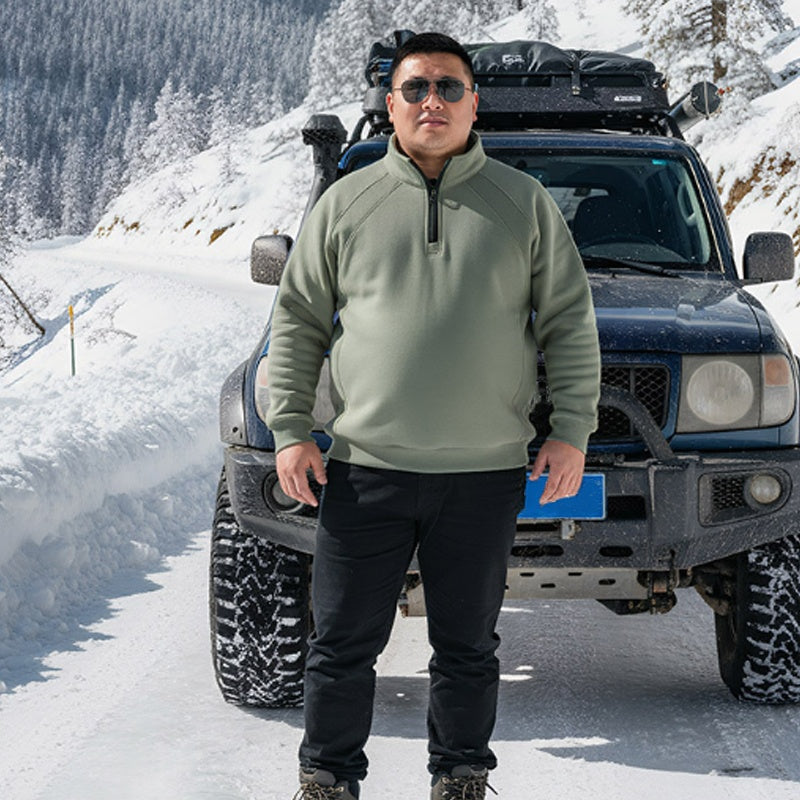 🔥 Men’s Plus-Size Quarter-Zip Pullover Sweatshirt — Thick, Warm & Built for Comfort | NOW 55% OFF!