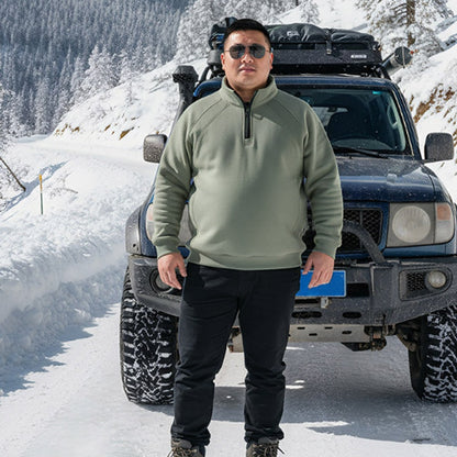 🔥 Men’s Plus-Size Quarter-Zip Pullover Sweatshirt — Thick, Warm & Built for Comfort | NOW 55% OFF!