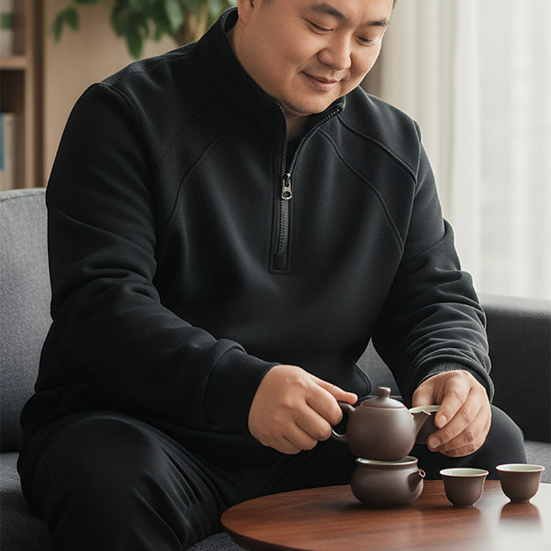 🔥 Men’s Plus-Size Quarter-Zip Pullover Sweatshirt — Thick, Warm & Built for Comfort | NOW 55% OFF!