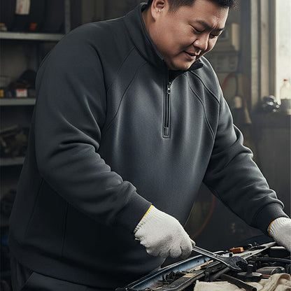 🔥 Men’s Plus-Size Quarter-Zip Pullover Sweatshirt — Thick, Warm & Built for Comfort | NOW 55% OFF!