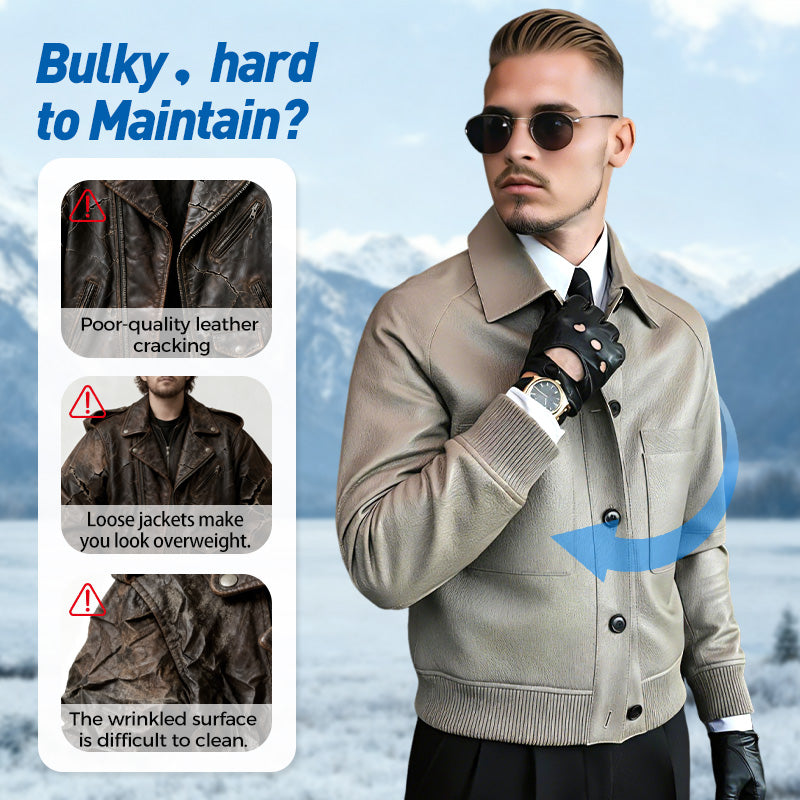 🔥New Arrivals Half Price Sale🔥 Men's Classic Faux Leather Jacket💝 Free Delivery