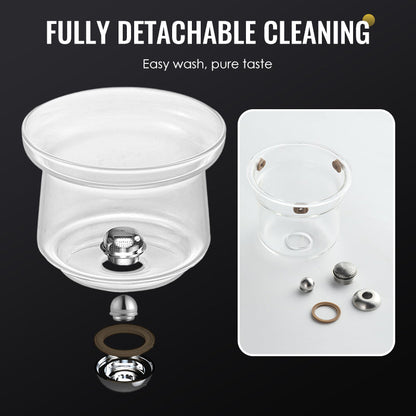 ✨ Elegant Magnetic Release Glass Teapot – Precision Brewing Made Effortless