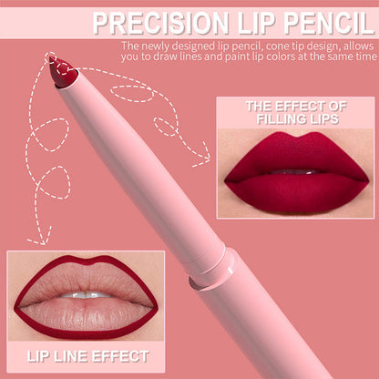 🔥Heiße Angebote – 12-Farben Matter Lippenstift & Lipliner Set (Holzummantelt) – Für perfekt definierte Lippen für jeden Look ✨