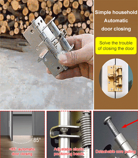 🔥 52% OFF NOW 🎉 4 Inch Automatic Spring Hinge – Self-Closing, Adjustable Tension & Easy Install for Doors 🔧🚪📦