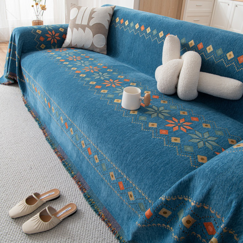 🌟 Hot Sale 50% RABATT 🛋️ Sofabezug im Boho-Stil 💝 Fransenbesatz Wendbares Design
