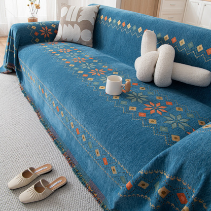 🌟 Hot Sale 50% RABATT 🛋️ Sofabezug im Boho-Stil 💝 Fransenbesatz Wendbares Design