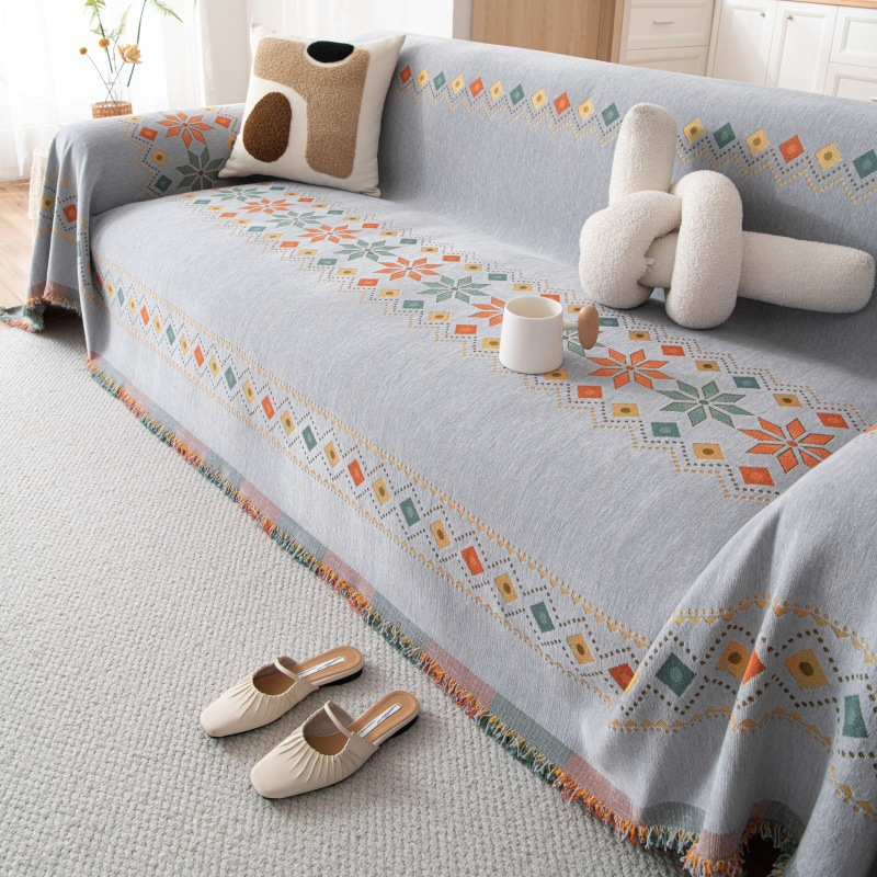 🌟 Hot Sale 50% RABATT 🛋️ Sofabezug im Boho-Stil 💝 Fransenbesatz Wendbares Design